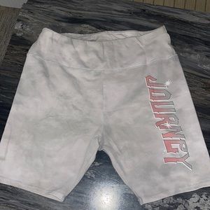 Grey and white tye dye journey biker shorts from target.